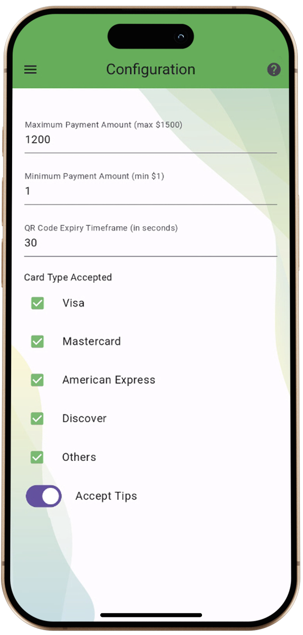 MERCHANT CONFIGURATION MANAGEMENT INCLUDING TIPPING