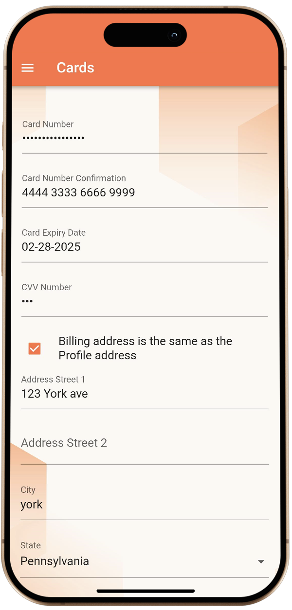 ADD NEW CARD